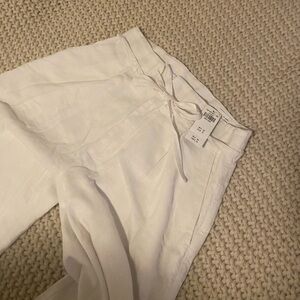 Abercrombie white linen trousers